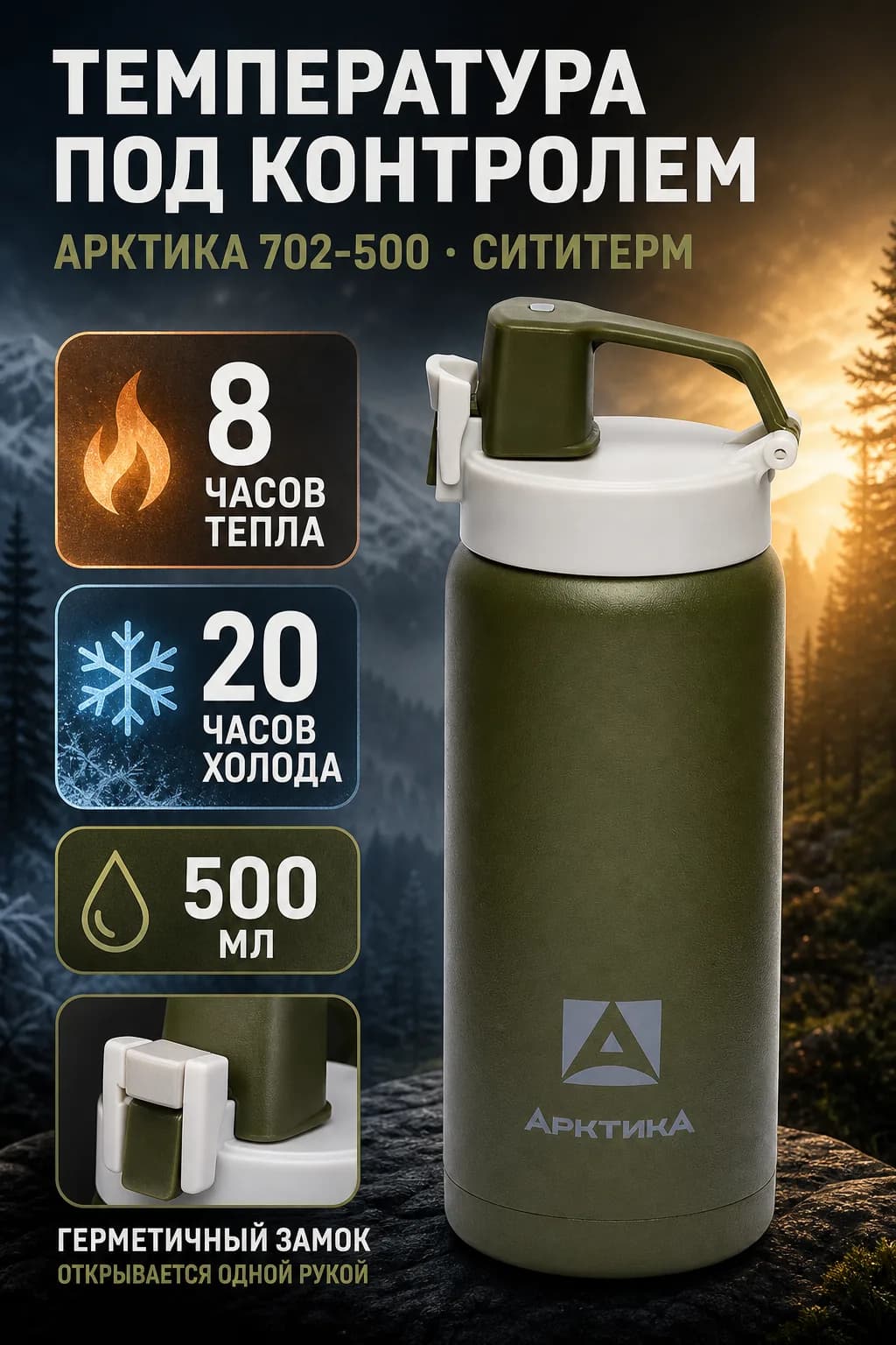 Готовая карточка термоса Арктика